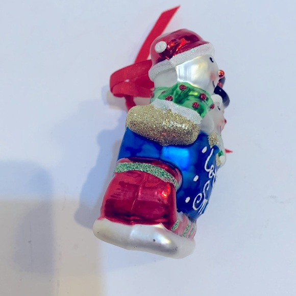 Snowman trio hand blown glass Let it Snow - Picture 10 of 10